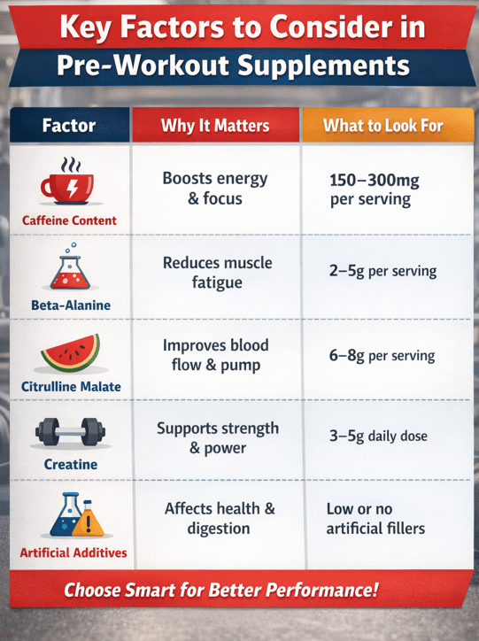 pre-workout table