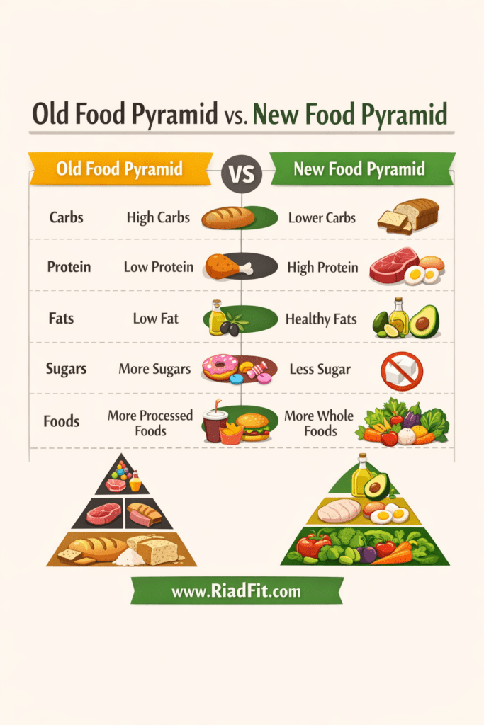 Old vs new FDA food pyramid